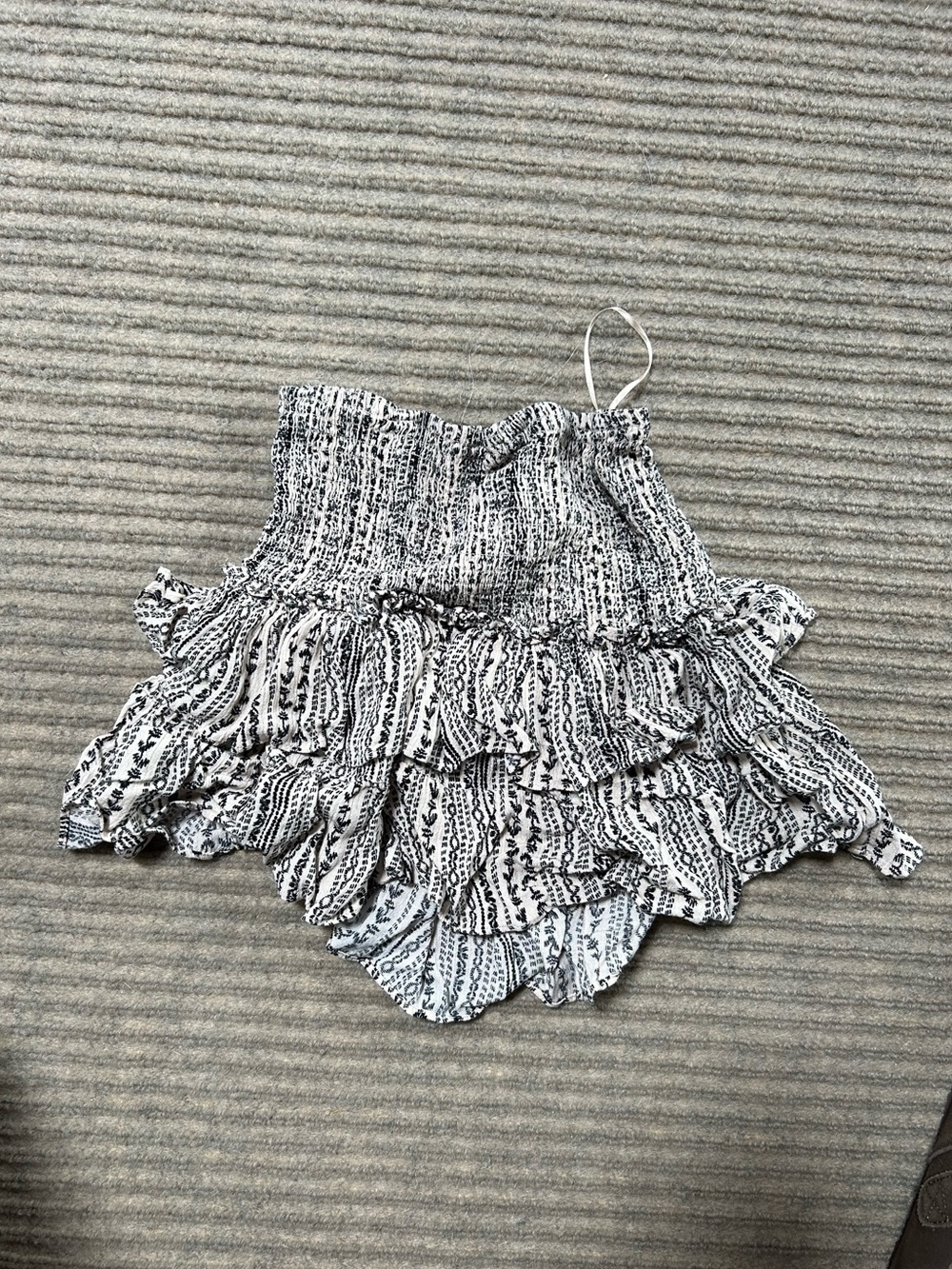 Skylar + Madison Cream and Black Printed Skirt